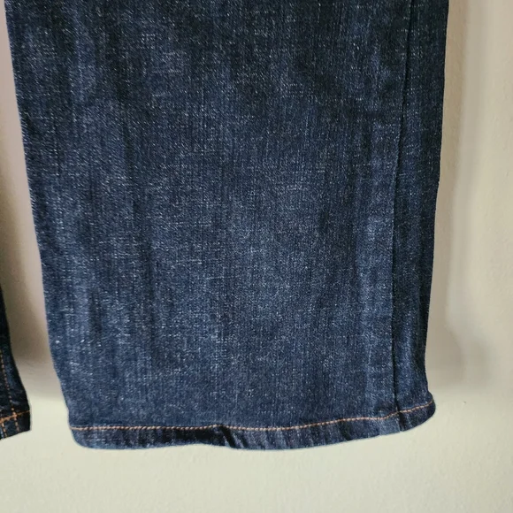 GLO JEANS FLARE Dark Wash Denim Blue Jeans Small Bell Bottom Flare Jeans Size 11 - Picture 11 of 14